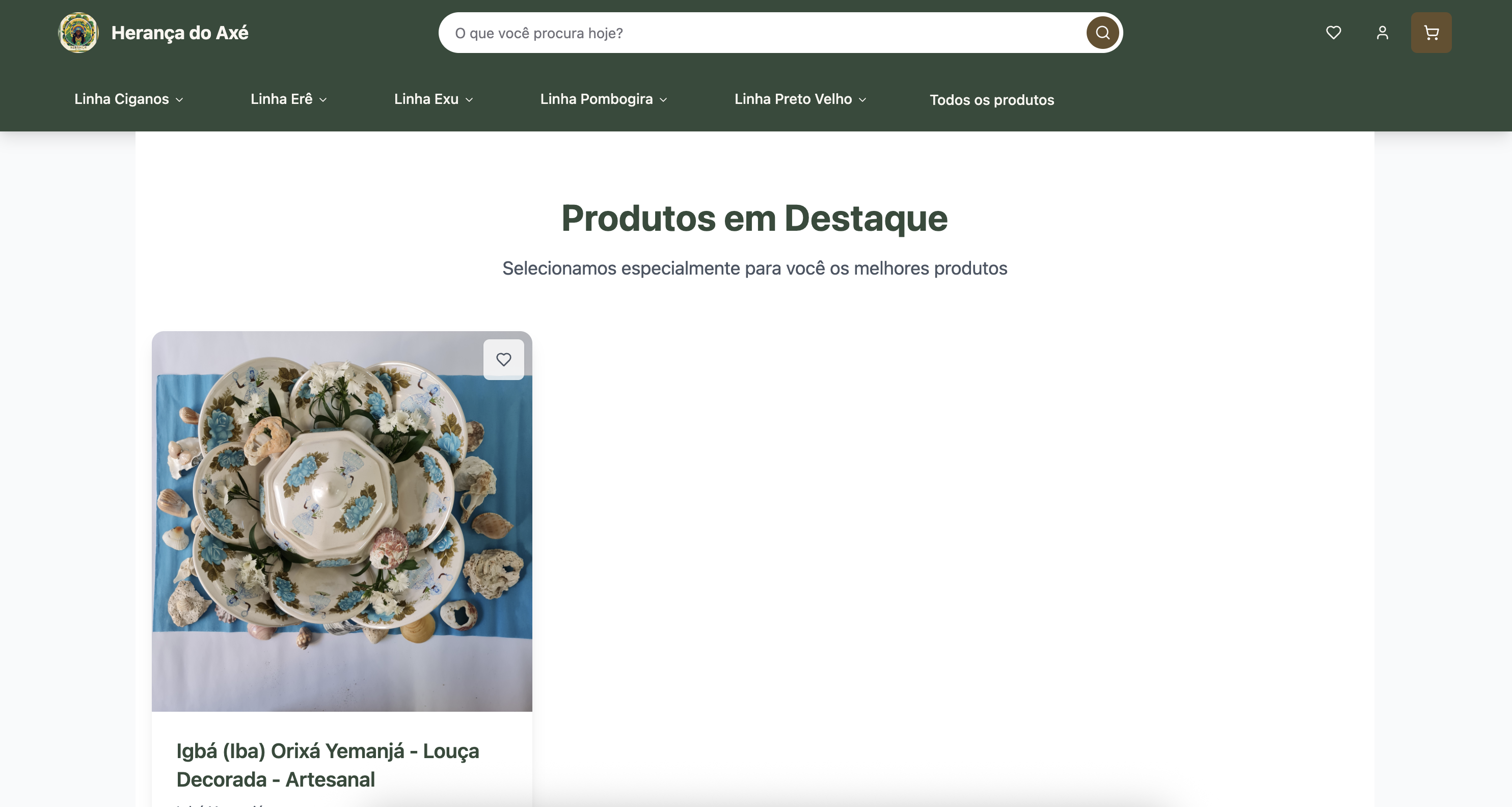 Herança do Axé - E-commerce